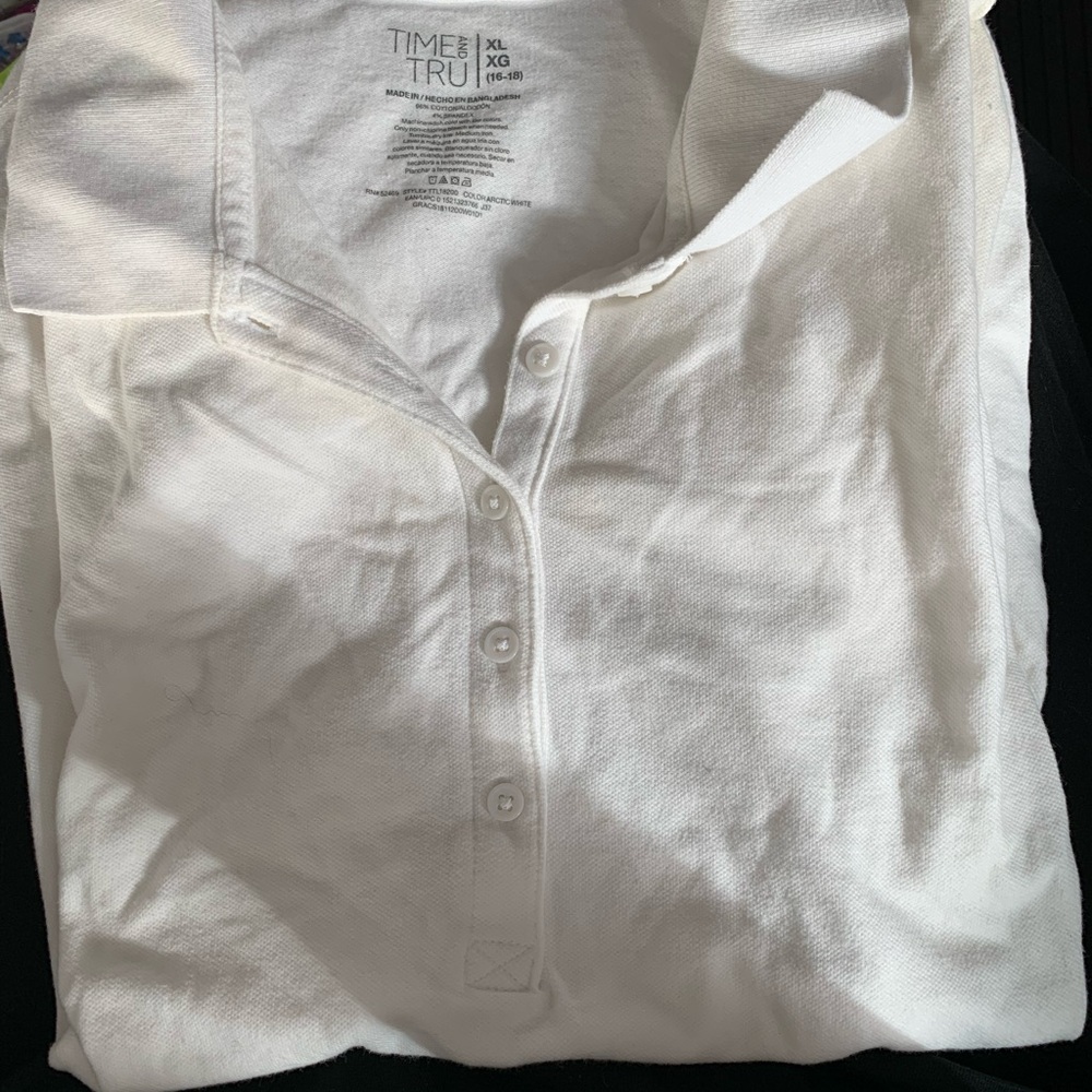 Time and Tru Men's Classic White Polo Shirt
